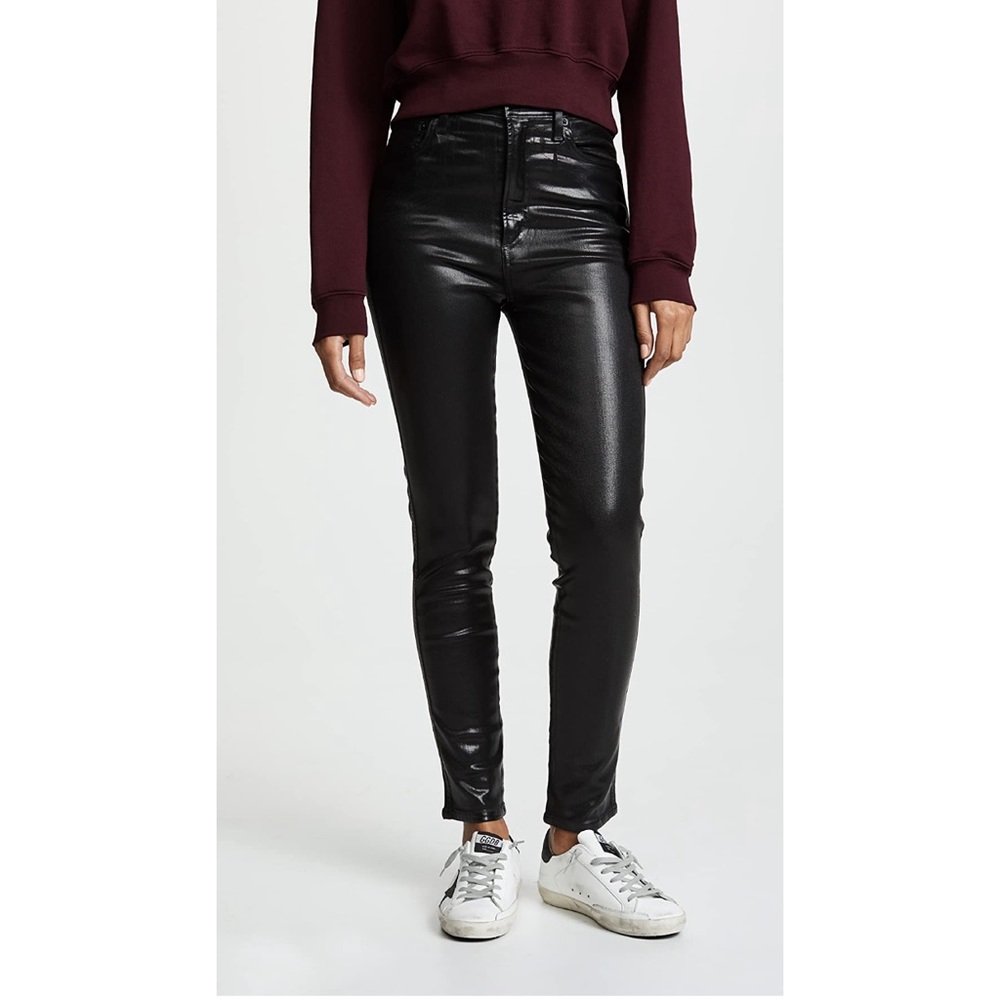 Agolde Roxanne Leatherette High Rise Skinny Jeans